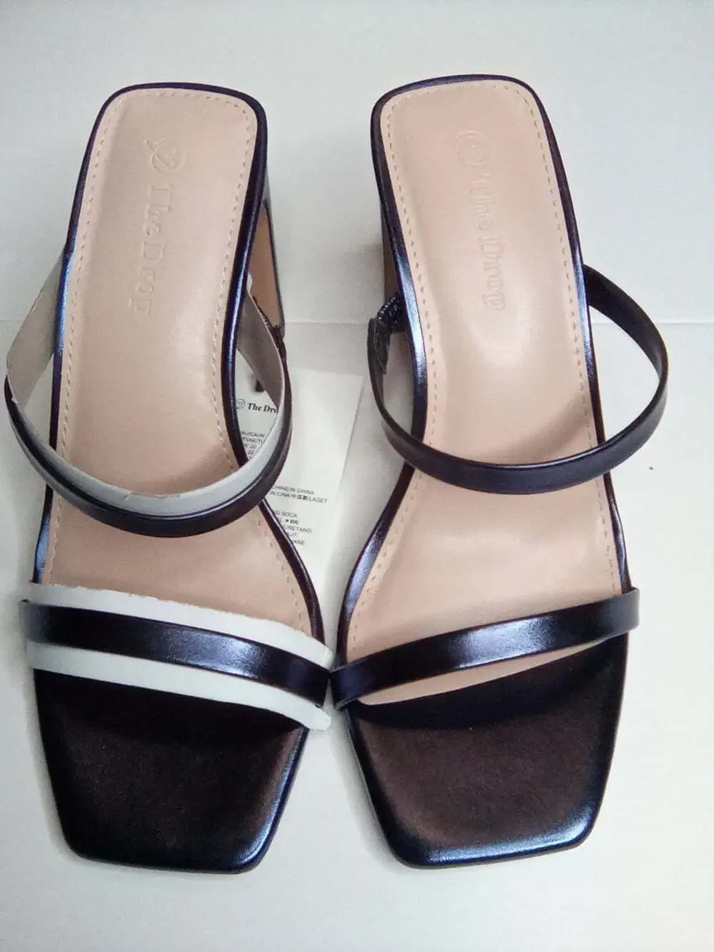 The Drop Avery Women's Strappy High Heel Metallic Navy Sandals Size 5